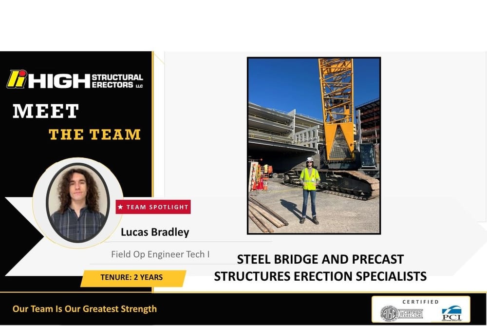 Meet the Team card for Lucas Bradley, Operations Engineer Technician I at High Structural Erectors