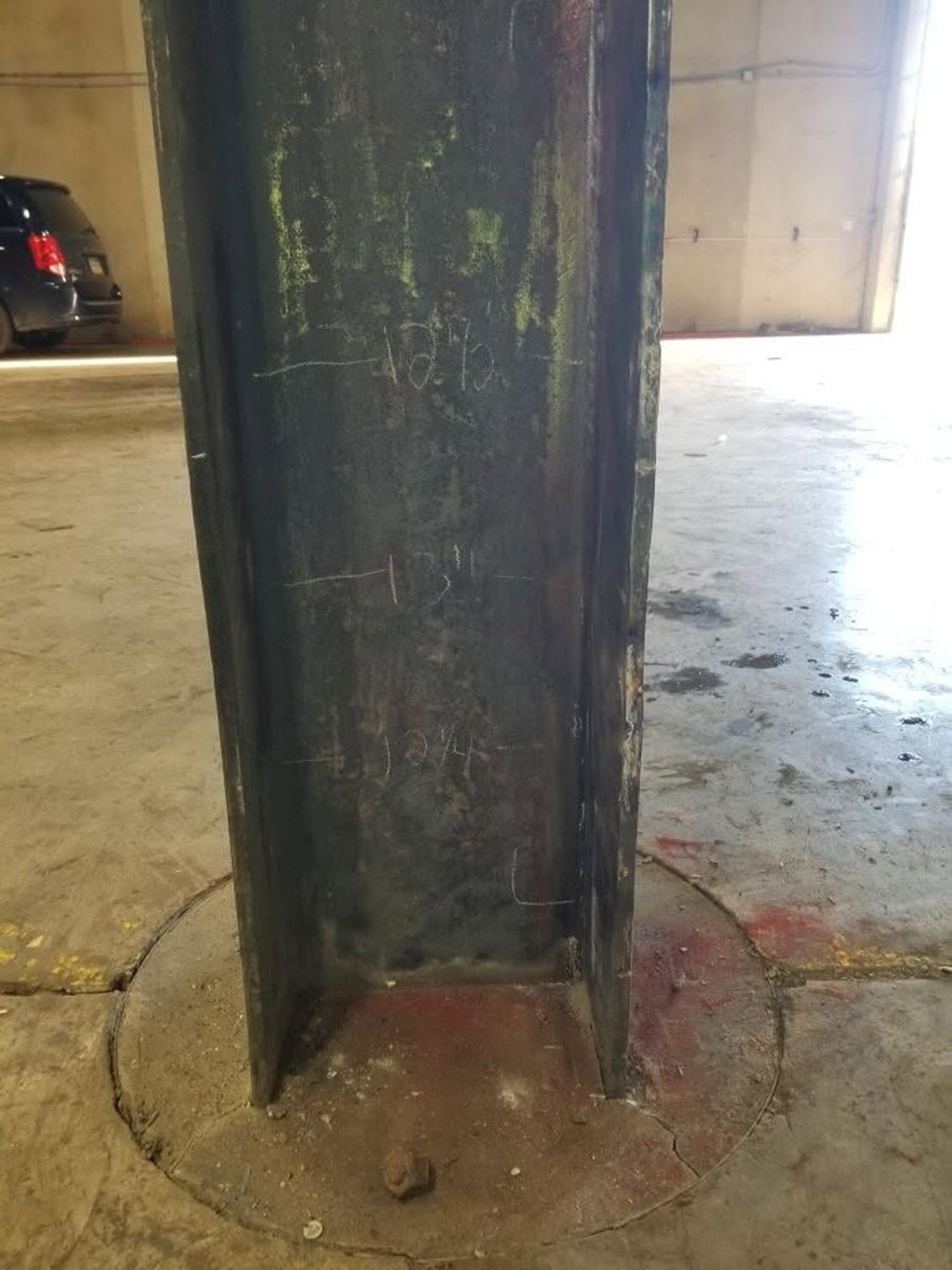 Steel column after heat straightening