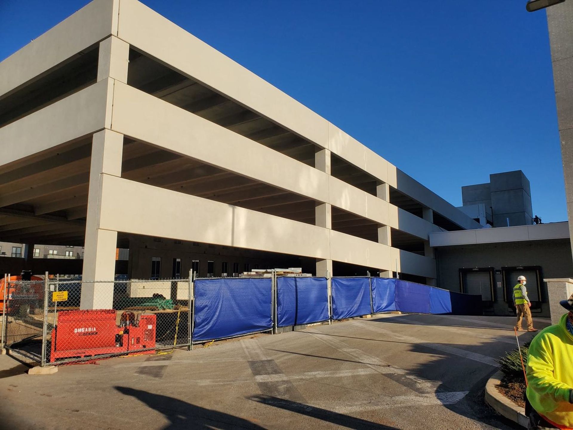 Precast parking structure under construction